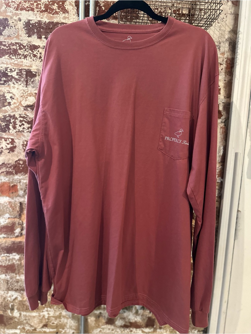 Properly Tied Men’s Long Sleeve T-shirt, Size 2XL